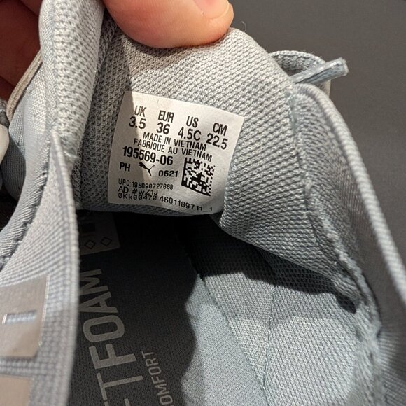 Puma Children's Silver Green Lace Up Soft Ride Athletic Mesh Sneakers Size 4.5 - Picture 9 of 10